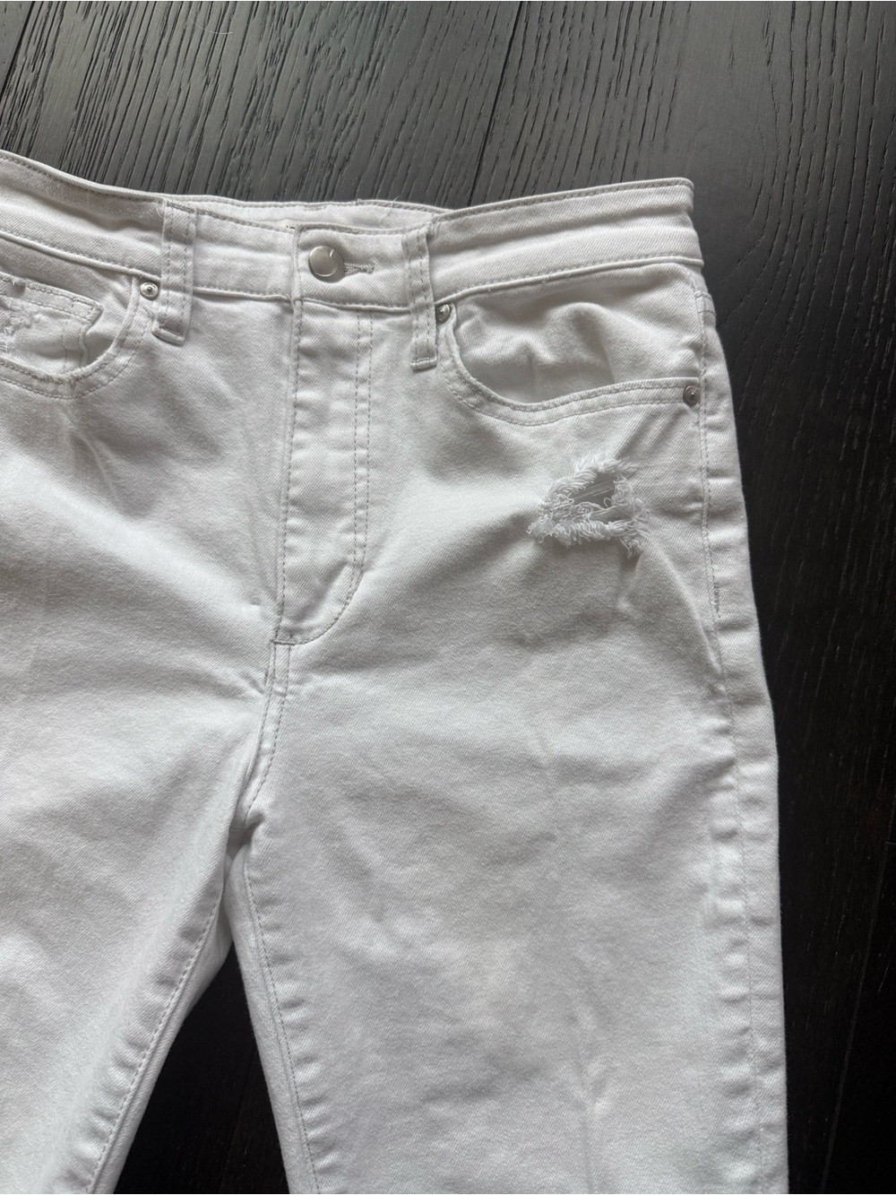 Joe's Jeans White Skinny Distressed Denim - Picture 2 of 5